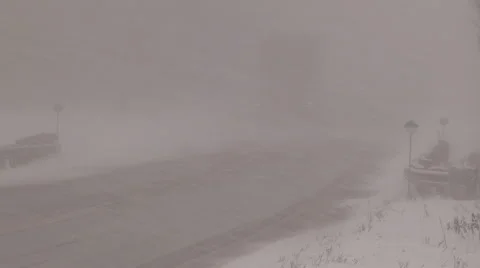 Severe Blizzard snowstorm and high wind with whiteouts Stock Footage 44151188