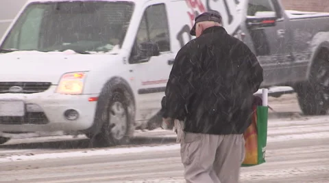 Severe Blizzard snowstorm and high wind with whiteouts Stock Footage 44153841