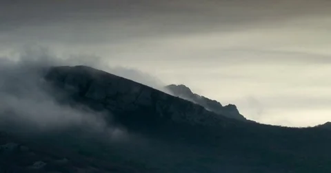 Severe climate In the mountains Stock Footage
