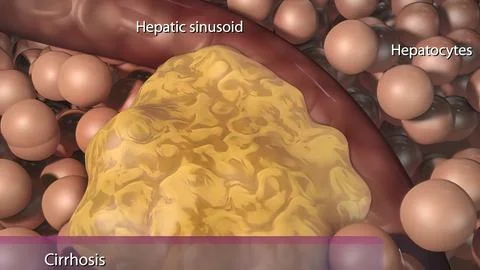Severe damage to the liver Stock Illustration