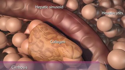 Severe damage to the liver イラスト素材