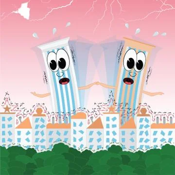 Severe earthquake struggle Stock Illustration