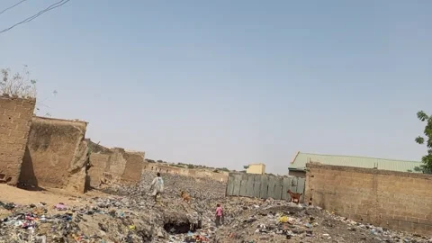 Severe Erosion And Refuse Dumping Site With Recycling Activity Kano Nigeria Видео 328780164