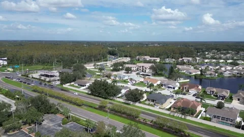 Severe Flooding from Milton Hurricane Devastates New Port Richey, Florida Stock Footage 288126817