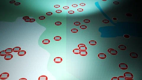 Severe Internet Outage Map for Electricity Provider 10 Stock Illustration