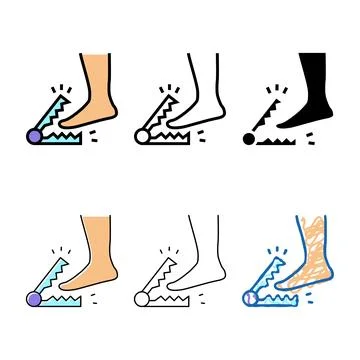 Severe pain when multipack walking color icon vector Stock Illustration