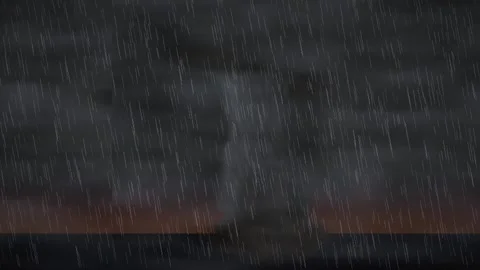 Severe Rainstorm with Dark Storm Clouds and Heavy Rain Animation Видео 347965591