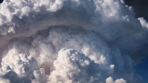 Severe storm inside cumulonimbus clouds in dark sky Stock Footage 292986418