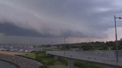 Severe Storm shuts down Sydney International Airport Stock Footage 10578715