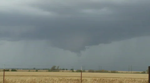 Severe Supercell thunderstorm with wall cloud Stock Footage 362021