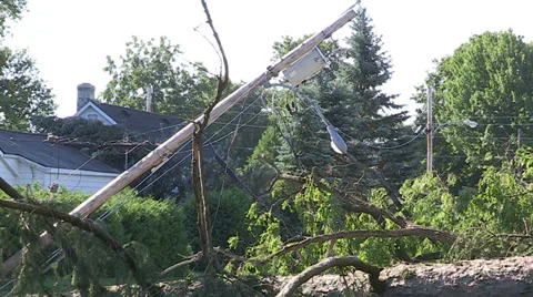 Severe thunderstorm damage Stock Footage 36767560