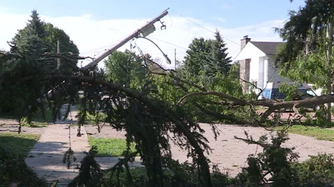 Severe thunderstorm damage Stock Footage 36768370