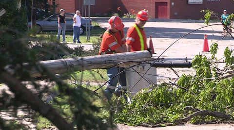 Severe thunderstorm damage Stock Footage 36774686