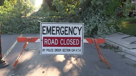 Severe thunderstorm damage Stock Footage 36778193