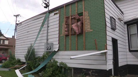 Severe thunderstorm damage Stock Footage 36783598