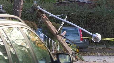 Severe thunderstorm damage in Toronto after major storm Stock Footage 55415471