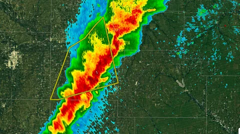Severe-Thunderstorm Example (With Warn Boxes) Video stock 68513503