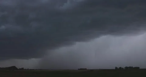 Severe thunderstorm with heavy rain sweeps over North Dakota farmland Stock Footage 59334149