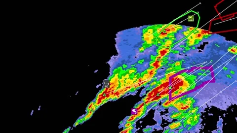 Severe thunderstorm outbreak with tornad... | Stock Video | Pond5