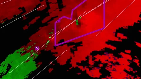 Severe thunderstorm outbreak with tornad... | Stock Video | Pond5