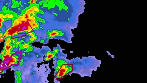 Severe thunderstorm outbreak with tornad... | Stock Video | Pond5