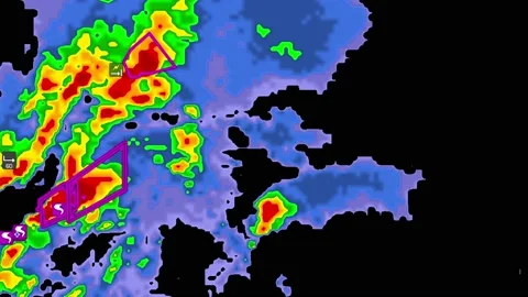Severe thunderstorm outbreak with tornad... | Stock Video | Pond5