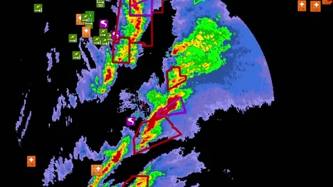 Severe thunderstorm outbreak with tornad... | Stock Video | Pond5