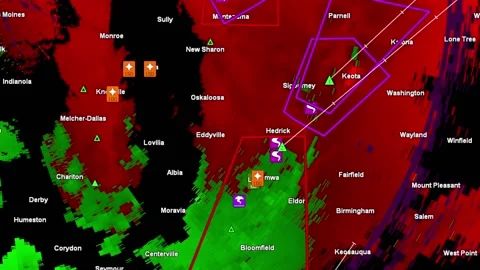 Severe thunderstorm outbreak with tornad... | Stock Video | Pond5