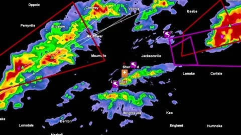 Severe thunderstorm outbreak with tornad... | Stock Video | Pond5