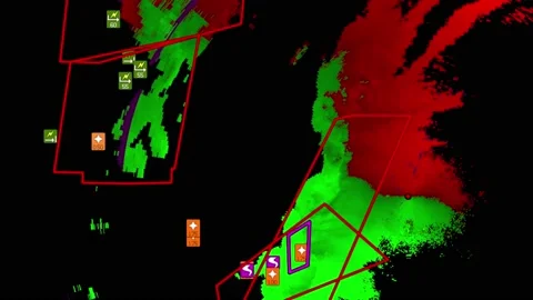 Severe thunderstorm outbreak with tornad... | Stock Video | Pond5