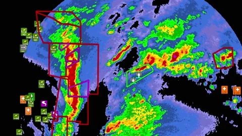 Severe thunderstorm outbreak with tornad... | Stock Video | Pond5