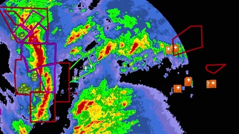 Severe thunderstorm outbreak with tornad... | Stock Video | Pond5