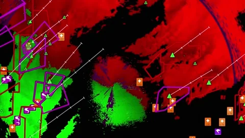 Severe thunderstorm outbreak with tornad... | Stock Video | Pond5