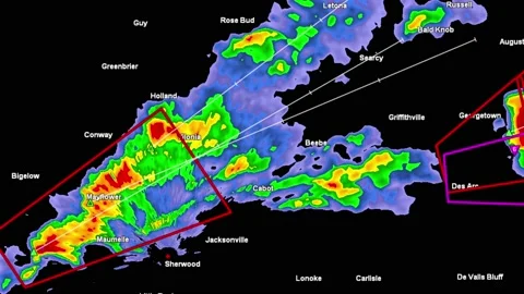 Severe thunderstorm outbreak with tornad... | Stock Video | Pond5