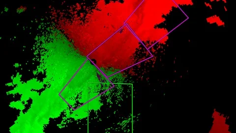 Severe thunderstorm with tornado warning... | Stock Video | Pond5