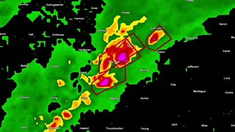 Severe thunderstorm with tornado warning... | Stock Video | Pond5