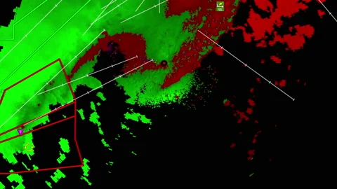 Severe thunderstorms with tornado warnin... | Stock Video | Pond5