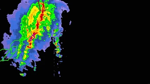 Severe thunderstorms with tornado warnin... | Stock Video | Pond5