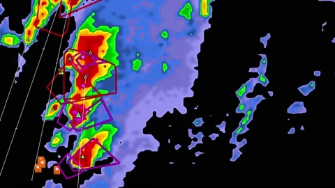 Severe thunderstorms with tornado warnin... | Stock Video | Pond5