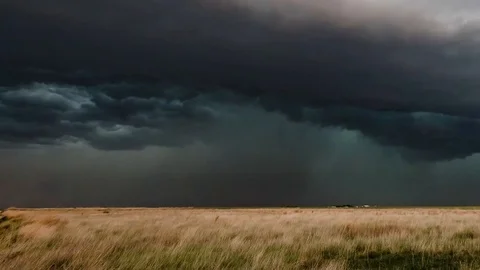 Severe weather time-lapse over the Kansas plains Stock Footage 96774228