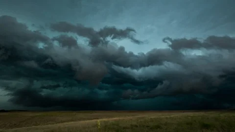 Severe weather time-lapse over the Kansas plains 库存影片 96774229