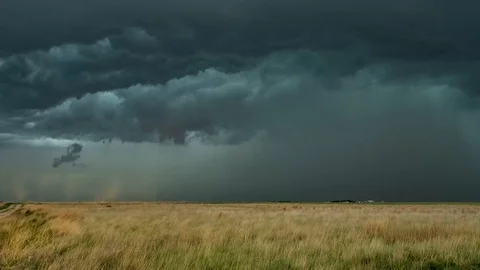 Severe weather time-lapse over the Kansas plains 库存影片 96774235