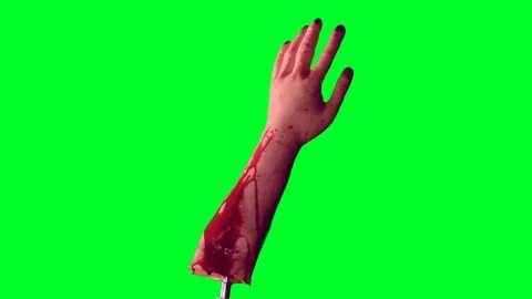 Severed arm on a green screen Stock Footage 75879356