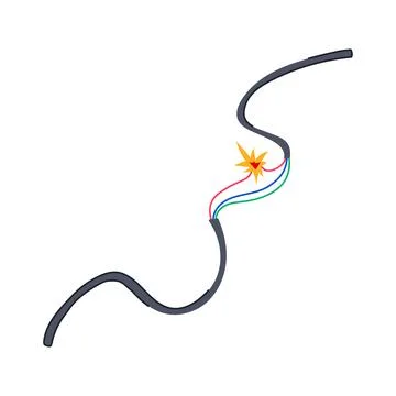 Severed broken cable cartoon vector illustration イラスト素材