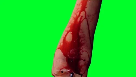 Severed hand on a green screen Stock Footage 75879347