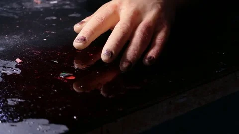 Severed hand on a green screen Stock Footage 75879716