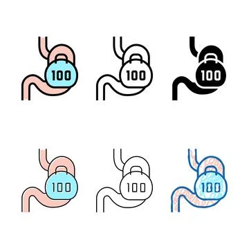 Severity stomach color range icon vector Stock Illustration