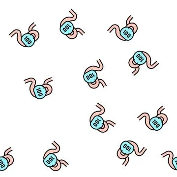 Severity stomach vector seamless pattern Illustrazione stock