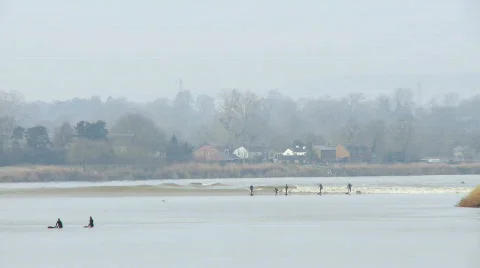 Severn Bore Tidal Wave Stock Footage 326545