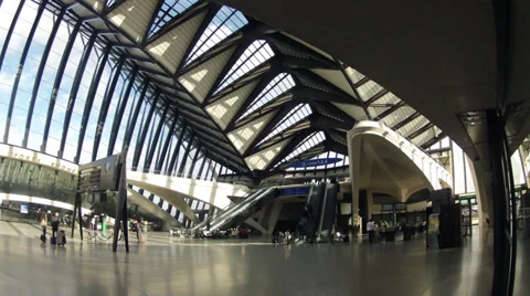 Seville central train station time lapse Stock Footage 34084528
